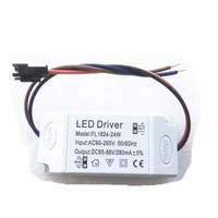 Driver de LED Courant constant Large tension 90-265V 1-3W 4-7W 8-12W 13-18W 18-24W Alimentation pour plafonnier LED Downlight