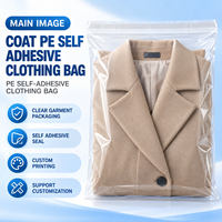 Sacs d'emballage transparents personnalisés en PE autocollants pour vêtements, pour boutiques de détail, e-commerce et vente en gros