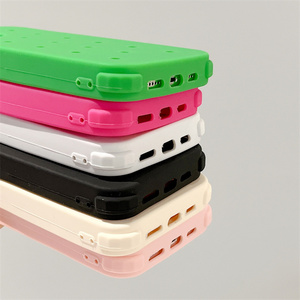 Ciondoli fai da te custodia per telefono con foro morbido per iphone X XS XR 14 pro max 14 plus 13 12 11 divertente Cover posteriore in Silicone morbido - Product Image 5