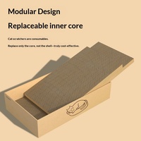 Conlun Boîte à gratter pour chat écologique à 2 niveaux, en carton ondulé robuste, double face, motif à carreaux