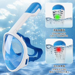 Máscara de Snorkel para Niños Asy, Máscara de Buceo de Cara Completa con Tubo de Respiración Seco, Antivaho, Equipo de Buceo para Niños, Uso Subacuático - Product Image 2