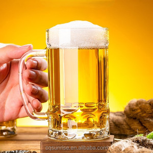 <span class=keywords><strong>Verre</strong></span> à bière pression de grande capacité au <span class=keywords><strong>design</strong></span> classique, tasse épaisse transparente, verres à Highball muraux, chopes à bière avec poignée, vente en gros - Product Image 5