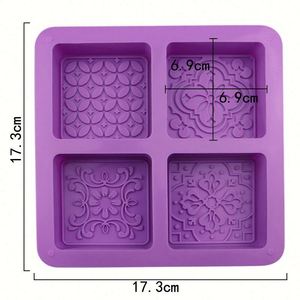 Moule en silicone écologique à 4 cavités, motifs traditionnels chinois variés, fait main, réutilisable, pour résine, savon, bonbons, OEM/ODM - Product Image 2