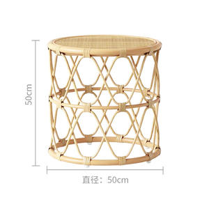 Chaise en rotin japonais simple petite table à thé <span class=keywords><strong>B</strong></span> & <span class=keywords><strong>B</strong></span> chambre balcon ménage table en rotin à bord rond - Product Image 2