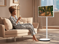 Téléviseur intelligent portable de 32 pouces avec Android 13, écran tactile Full HD 1080p pour une utilisation pratique à la maison et au bureau