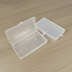 Rectangular Transparent Plastic Storage <b>Box</b> 17.4X9.9X2.7Cm Covered Office Organizer For Electronic Parts And Pens - Product Image 2