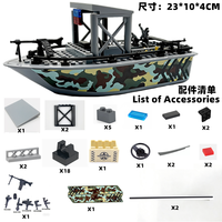 Bateau de patrouille militaire en blocs de construction, figurines miniatures de l'armée et de la marine, collection de cadeaux éducatifs STEM, pour enfants amateurs de loisirs de 6 à 12 ans