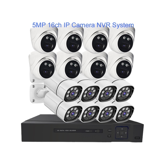 5mp Outdoor H.265 Home Security 8 16 32channel CCTV Nvr Poe Kit IP Cameras Support Motion Detection 4k Nvr