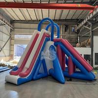 Toboggan aquatique gonflable commercial multi-voies, toboggan géant en PVC de 0,55 mm pour événements aquatiques, location, OEM personnalisé