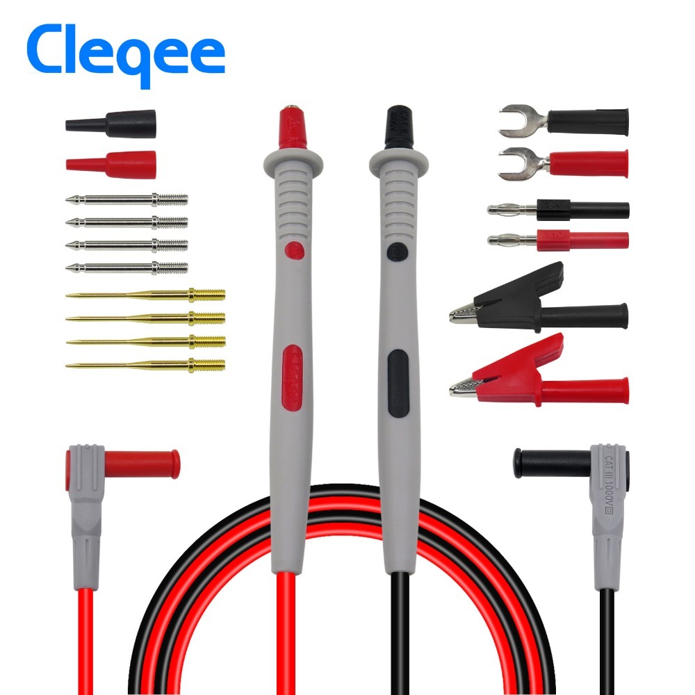 Cleqee-2 P1503B 4mm Banana Plug Crocodile Alligator Clips replaceable needle kit probe Multimeter probe for digital multimeter