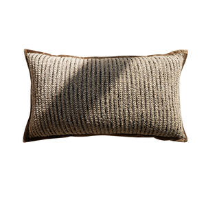 Housse <span class=keywords><strong>de</strong></span> <span class=keywords><strong>coussin</strong></span> rectangulaire Maillard marron haut <span class=keywords><strong>de</strong></span> gamme, style Wabi-Sabi, pour canapé, tête <span class=keywords><strong>de</strong></span> <span class=keywords><strong>lit</strong></span> et dossier lombaire - Product Image 4