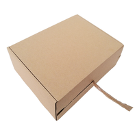 Boîte en carton ondulé brun kraft naturel pour la livraison de fleurs, emballage cadeau, boîte d'expédition avec bande détachable