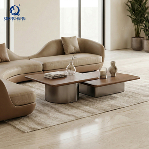 <span class=keywords><strong>Mesa</strong></span> de Centro Flotante de Lujo Italiana, Moderna, Cuadrada, con Chapa de Madera de Nogal y Base de Metal, <span class=keywords><strong>para</strong></span> <span class=keywords><strong>Sala</strong></span> de Estar - Product Image 3