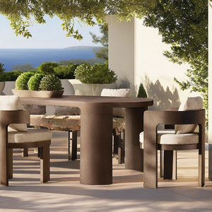 Luxury Modern Design <b>Aluminum</b> Alloy Dining Set Weather-resistant Outdoor Furniture for Garden Patio Villa - Product Image 2