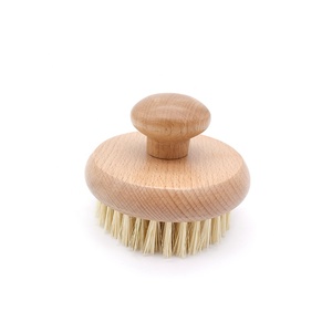 Wholesale Round Oval Natural FSC Certified Beechwood Wooden <strong>Back</strong> Shower Boar Horse Bath Knob Body <strong>Brush</strong> for Spa &amp; Home Use - Product Image 4