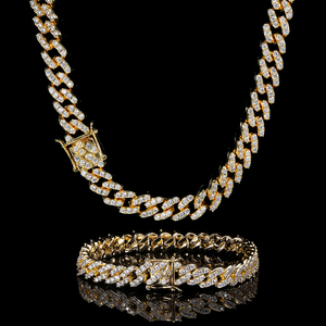 Manufactured Durable <b>Iced</b> <b>Out</b> Moissanite Cuban <b>Chain</b> Necklace with Luxury Shine for Men and Women Available for Sale - Product Image 3