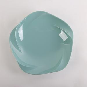 Plato de Servir de Melamina de 11.5 Pulgadas, Forma de Flor de 5 Lados, Color Verde, para Uso Diario, Libre de BPA, Diseño Moderno, Color Sólido - Product Image 4