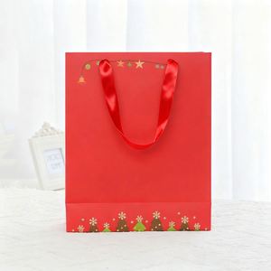 Bolsas de Regalo Navideñas, Bolsas de Papel para Fiestas de Año Nuevo, Bolsas de Papel para Regalos con Impresión Navideña y Logotipo - Product Image 2