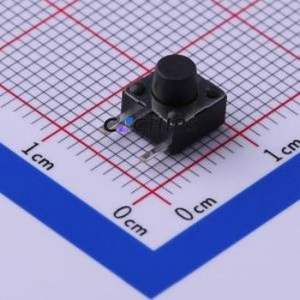 TC-1102DE-C-E Tactile Switch Bent Lead Through Hole-3P,6x6mm Switch Single Pole Single Throw Round Button 2.6N Right Angle - Product Image 1