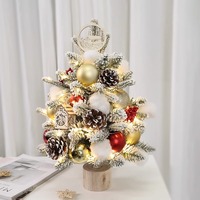 En gros, Mini sapin de Noël blanc en PVC de 60 cm, ensemble cadeau avec pendentifs pour arrangement DIY, pré-éclairé, pour maison, bureau, fenêtre, table, fabriqué en Chine