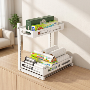 Étagère de rangement coulissante en métal sur pied pour cuisine, <span class=keywords><strong>organisateur</strong></span> de comptoir <span class=keywords><strong>sous</strong></span> évier, <span class=keywords><strong>organisateur</strong></span> d'armoire de salle de bain, mobile - Product Image 4