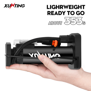 Xunting 2022 Portable Mini vélo pompe à Air acier plastique gonfleur de <span class=keywords><strong>pied</strong></span> <span class=keywords><strong>pour</strong></span> pneu/ballon de Football Presta Schrader Valve 80-130PSI - Product Image 4