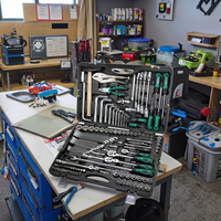 AE-S132 132 pièces 1/4 ''& 3/8'' & 1/2 ''Turbine réparation ensemble clé pince ensemble d'outils pour la maison