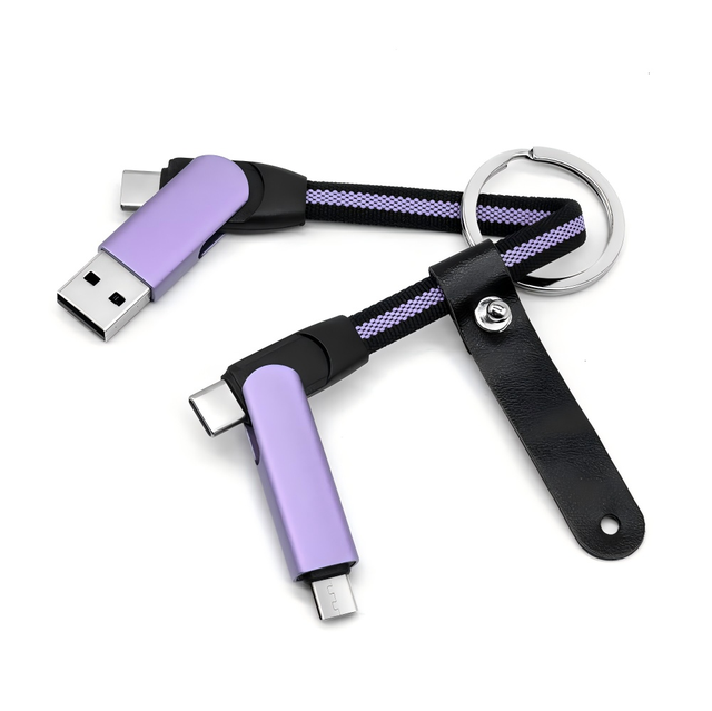 60W Multi Charging Cable Keyring Fast 6 in 1 OTG Nylon Jacket for iPhone for Galaxy Multi USB Adapter Cord