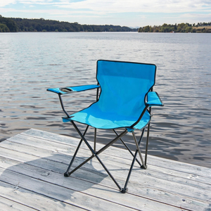 Chaise de camping pliable moderne en métal <span class=keywords><strong>BENNOS</strong></span> - Chaise portable pour la plage et la pêche en plein air avec porte-gobelet - Product Image 3