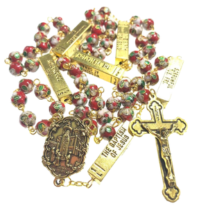 8mm Vert Cloisonné Perles Catholique Chapelet Collier Cinq Mystères Antique Plaqué Or Avec <span class=keywords><strong>Fatima</strong></span> Center Jésus Géométrique - Product Image 4