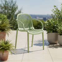 Chaise de salle à manger moderne empilable, légère, rafraîchissante et imperméable avec accoudoirs pour la maison, le bureau, l'appartement, l'école, les patios et les cafés