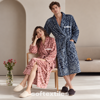 Nouvelle robe de chambre pour femme en polaire corail, personnalisable avec logo, motif léopard, luxe léger, épaisse pour l'hiver