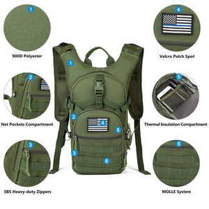 Bolsa Hidratacion Con Vejiga De Agua Ba Lô Cấp Nước Chiến Thuật Ba Lô Cấp Nước Rave Leo Núi Đạp Xe Có 2L - Product Image 3