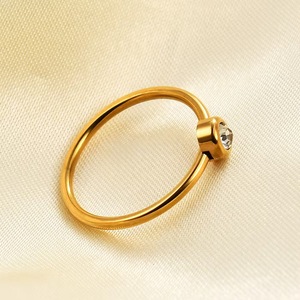 Unisex stile <span class=keywords><strong>giapponese</strong></span> 2MM titanio acciaio diamante anello 18K oro intarsiato zircone matrimonio in acciaio inox lega di perle - Product Image 6