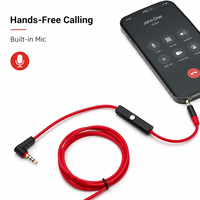 Câble audio 3,5 mm avec micro et télécommande, cordon de remplacement pour casque à angle droit de 90 degrés pour Beats