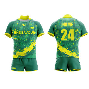 Uniformes de rugby à impression personnalisée résistants à la décoloration Maillot de rugby unisexe décontracté à poches profondes de grande taille pour le sport - Product Image 3