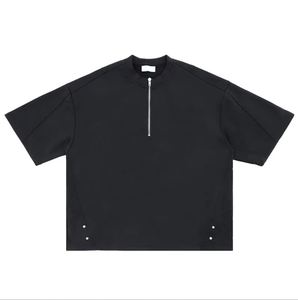 T-shirts courts à demi-zip en coton tricoté 100% écologique, anti-plis et respirants, de haute qualité, personnalisés par Green Dimple OEM - Product Image 1