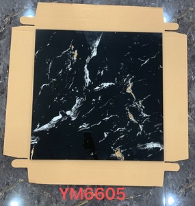 Oferta Especial: Baldosas de Porcelana Brillante de 60x60 cm para Piso, Baldosas de Porcelana Estándar con Aspecto de Mármol Negro - Product Image 4