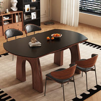 Ensemble table et chaises en dalle de roche - Table à manger de style antique, idéale pour les petits espaces, extensible et