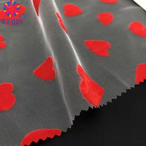 Tela de <span class=keywords><strong>Tul</strong></span> de Malla de Poliéster con Diseño Sexy, Tela de <span class=keywords><strong>Tul</strong></span> Blanco 100% Nailon con Forma de Corazón, Tela de Malla Elástica para Ropa - Product Image 3