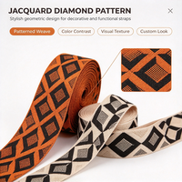 Sangle élastique jacquard en mélange de polyester de 5 cm à motif rayé, robuste, décorative, pour sacs, meubles, tapisserie et vêtements