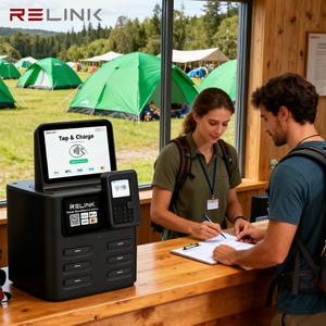 Distributeur automatique de batteries externes à 6 emplacements et 40W avec écran LED, idéal pour les stations de recharge et les kiosques commerciaux (avec paiement par carte) - Product Image 1