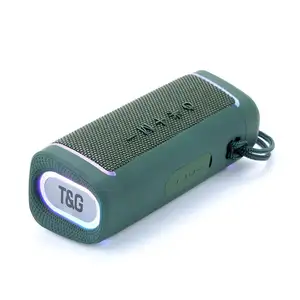 TG375 10W potenza caixa de som altoparlante Bluetooth senza fili doppio altoparlante TFcard Outdoor Subwoofer RGB luci colorate con Radio FM
