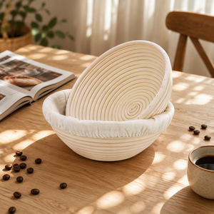 Panier de levage pour pain au levain Superbaking, 9 pouces, lot de 2, en jonc de mer réutilisable, <span class=keywords><strong>sans</strong></span> éclats, avec revêtement antiadhésif pour la cuisson - Product Image 1