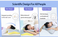 Bantal Ergonomis Kontur Servikal Busa Memori Orthopedi OEM ODM yang Dapat Disesuaikan, Bebas Bau, Penyangga Leher untuk Tidur Menyamping dan Telentang