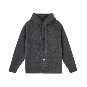 Men's Hooded Knit Cardigan, Korean-Style Relaxed-Fit Sweater <strong>Jacket</strong>, Men's Fall/Winter Thickened Warm Casual Trendy Outerwear - Product Image 4