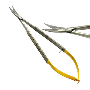 Micro-ciseaux à pointe fine réutilisables en acier inoxydable, instrument médical chirurgical pour procédures chirurgicales hospitalières - Product Image 1