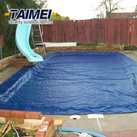 Couverture de piscine en bâche en matériau PE Couverture de sécurité de piscine d'hiver enterrée à assemblage facile pour l'entretien de la piscine