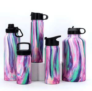 Bouteille d'eau de sport à large bouche, Double paroi isolée sous vide, bouteille à Shaker en acier inoxydable avec fenêtre Visible - Product Image 2