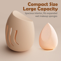 Étui de rangement en silicone pour éponge à maquillage, boîte de rangement pour éponge à maquillage, anti-poussière, portable, respirant, housse de protection en silicone